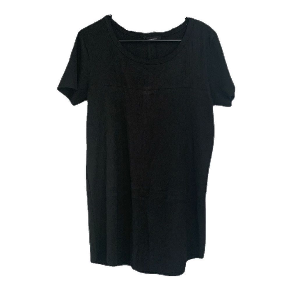 Olivaceous Faux Suede little black t-shirt dress